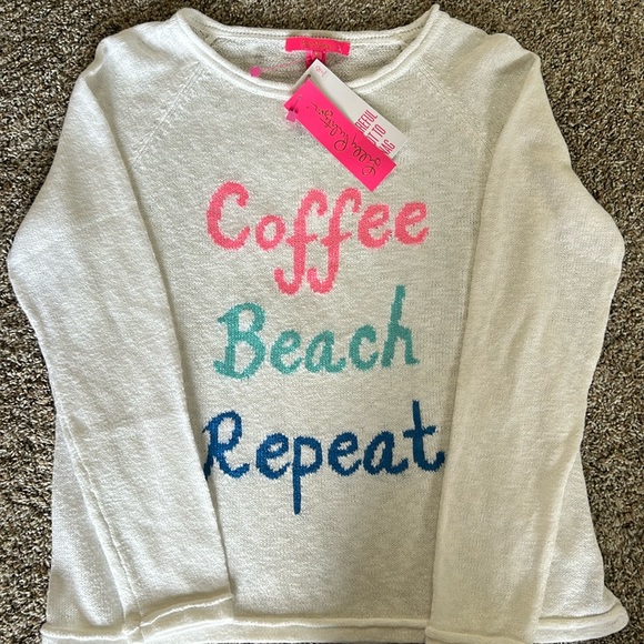 Lilly Pulitzer Sweaters - 🩷 Lilly Pulitzer Danette Sweater Resort White Coffee Beach Repeat Intarsia New